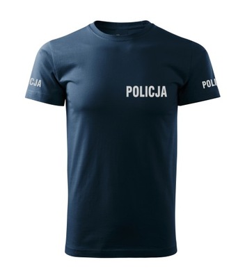 Koszulka Męska T-shirt POLICJA ODBLASKOWA L
