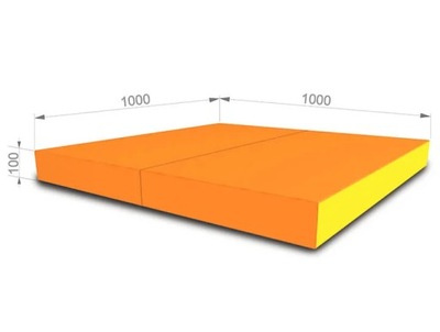Materac Kometa 100x100x10 2-cz pomarańczowo-żółty