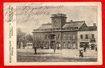 Łowicz Lowitsch , Ratusz,odcinek ulicy / 1915 r.