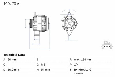 BOSCH ГЕНЕРАТОР SUZUKI SWIFT 1.3 06-