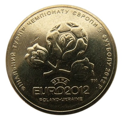 UKRAINA 1 HRYWNA 2012 EURO PIŁKA NOŻNA MENNICZA