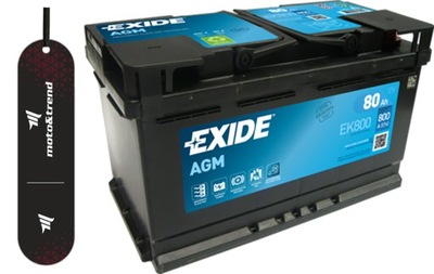 BATERÍA EXIDE START-STOP AGM 80AH 800A EK800  