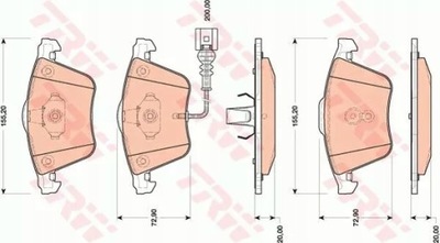 КОЛОДКИ HAMULC. AUDI TT 06- Z CZUJ. фото