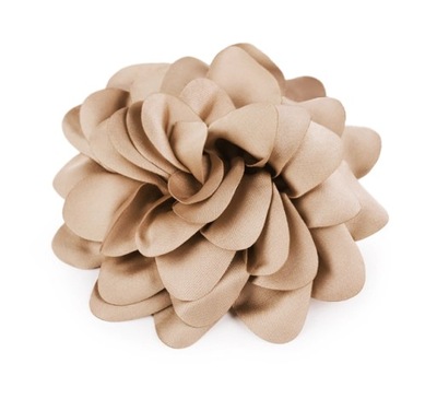 Broszka Przypinka Kwiat 3D satynowy Beżowy Fango 10 cm /2883