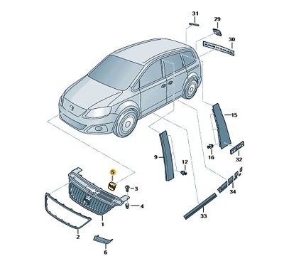 ОРИГИНАЛЬНЫЙ ЗНАЧЕК ЭМБЛЕМА SEAT ALHAMBRA ХРОМ