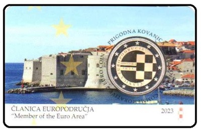2 euro okol. Chorwacja 2023 - wprowadzenie euro - folder