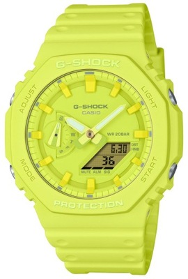 Żółty męski zegarek na pasku Casio G-Shock GA-2100 9A9ER