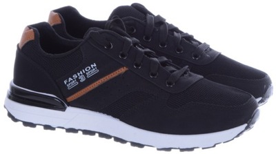 Czarne Buty Sportowe Trampki Sneakersy 45