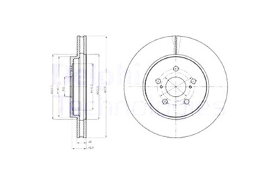 DELPHI ДИСКИ ДИСКОВЫЕ ТОРМОЗНОЕ 2SZT. ПЕРЕД LEXUS RX TOYOTA HARRIER фото