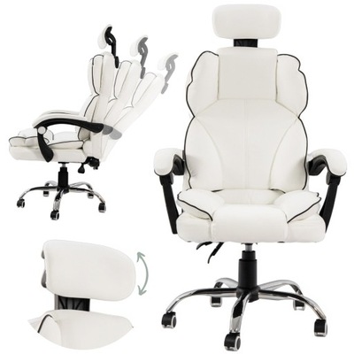 Krzesło biurowe Fotel Biurowy Obrotowy SELI biały