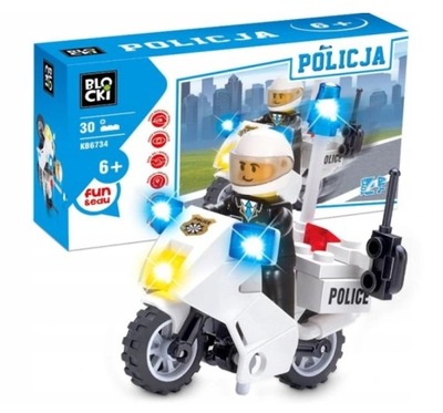 Klocki POLICJA Motocykl Policyjny 30 elementów
