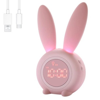zegar budzik dla dzieci uroczymi Kreskówkowy króliczka Budzik z lampka