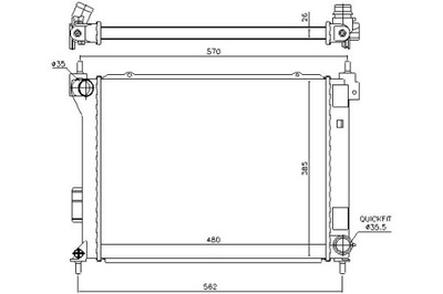 NISSENS РАДИАТОР ДВИГАТЕЛЯ HYUNDAI I20 1.4D/1.6D 08