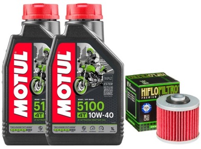 ACEITE MOTUL 5100 10W40 2L. + FILTRO HF145, YAMAHA SR250, 90-96R.  