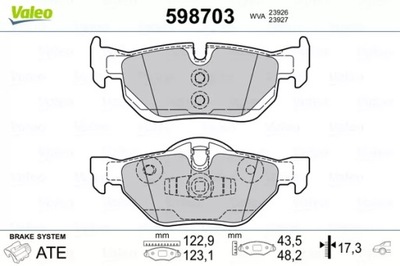 VALEO 598703 JUEGO ZAPATAS HAMULCOWYCH, FRENOS T  