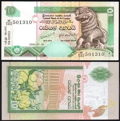 $ Sri Lanka 10 RUPEES P-108f UNC 2006