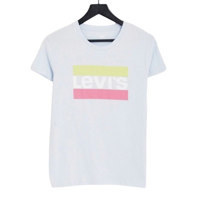 LEVI'S Levis t-shirt damski błękitny z logo XS