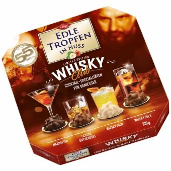 EDLE TROPFEN IN NUSS WHISKY BOMBONIERKA 100g