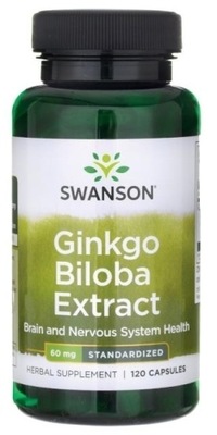 Swanson Ginkgo biloba ekstrakt 60 mg 120 kapsułek