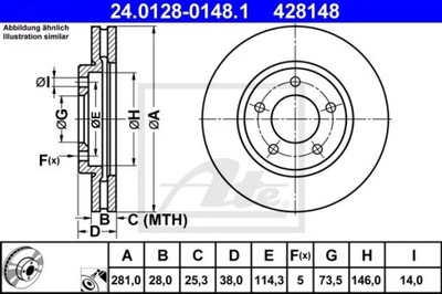 24.0128-0148.1 DISCO HAM.PRZOD CHRYSLER VOYAGER 00-  