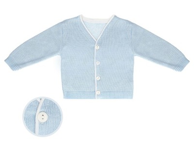 Sweter sweterek niebieski bawełniany 68cm CHRZEST