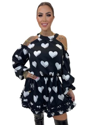 Sukienka Lola Bianka hiszpanka z odkrytymi ramionami serca