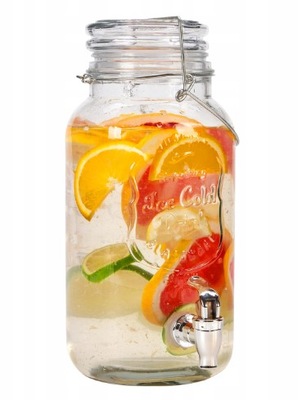 SŁOIK Z KRANIKIEM 4L NA SOKI LEMONIADĘ NAPOJE DRINKI SŁÓJ SZKLANY