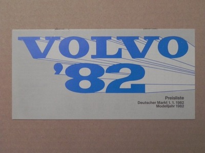 Prospekt - VOLVO - 343 345 244 245 264 265 - CENNIK - 1982 r