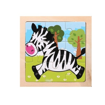 PUZZLE DREWNIANE EDUKACYJNE UKŁADANKA ZEBRA