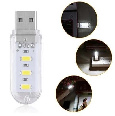 MINI LAMPKA USB 5V 3 x Dioda LED SMD USB laptopa