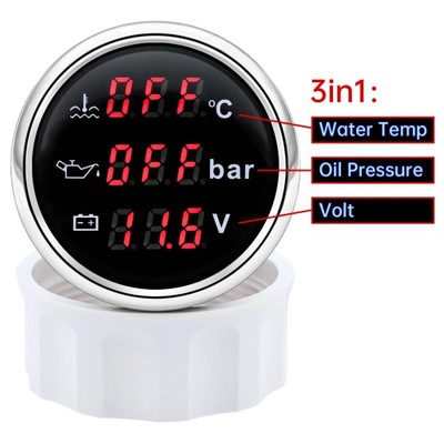 DIGITAL 52MM GAUGE 3 IN 1 WITH SIGNALIZACIJA 0~120? WATER TEMPERATURE GAUGE ~80184 