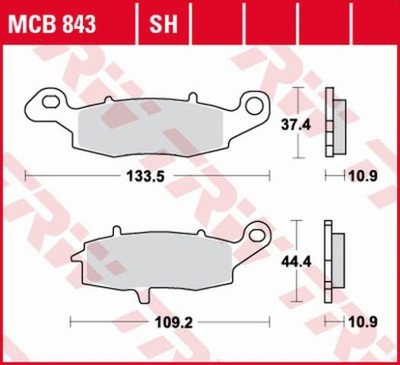 TRW КОЛОДКИ ТОРМОЗНЫЕ SUZUKI VZ 1500 09-13, VL 1500 13-17,VZ 1600 04-05, ЗАД