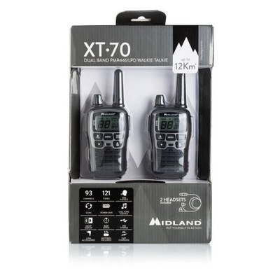 Krótkofalówki PMR MIDLAND XT70 2szt WALKIE TALKIE