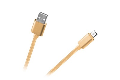 Kabel USB - micro USB M-Life nylon złoty 1m