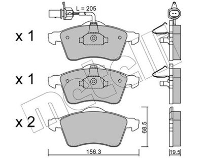 METELLI 22-0263-1 KOMPLEKTAS TRINKELIŲ HAMULCOWYCH, HAMU 