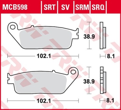 TRW ZF TRINKELĖS STABDŽIŲ ROAD/TRACK HONDA CBR 250R 