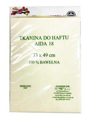 DMC Kanwa do haftu 33 x 49 cm AIDA '18 ECRU