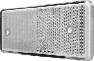 ODBLASK PROSTOKĄTNY Z OTWORAMI NA ŚRUBY BIAŁY TRWAŁY WAŚ