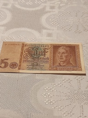 5 REICHSMARK Banknot z czasów III Rzesy 1942 roku