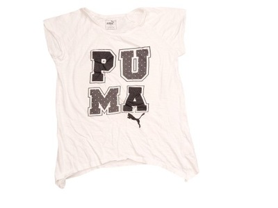 PUMA - biały T-shirt napis - 12-14 lat