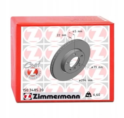 Zimmermann 150.3485.20 диск тормозная фото №1