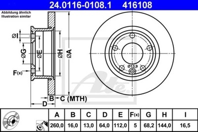 24.0116-0108.1 DISCO HAM.PRZOD VW T4 90-96 RUEDAS 14  