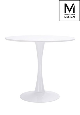 MODESTO stół TULIP FI 90 biały - MDF, podstawa met idealny do salonu