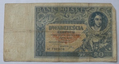 Banknot 20 zł 1931 r. Ser. AP
