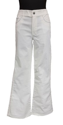 Spodnie białe jeansowe dzwony BENETTON 36