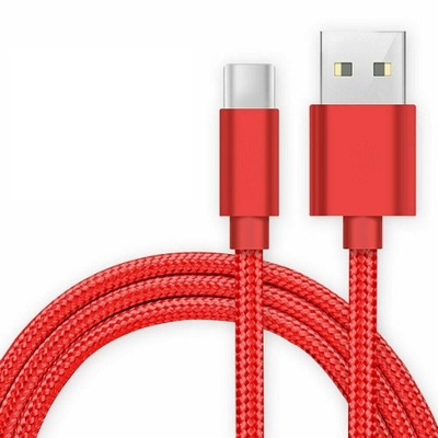 Kabel USB-C do USB Pleciony 2M czerwony