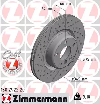 ZIMMERMANN TARCZE+KLOCKI GAL. BMW 3 F30 F31 345MM 