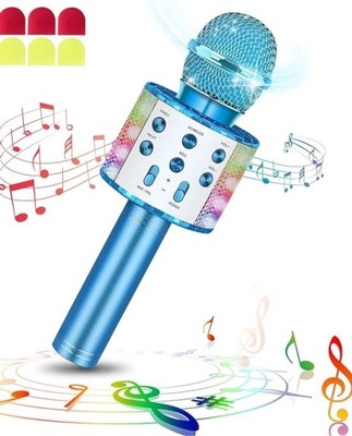 Bezprzewodowy mikrofon do karaoke Bluetooth z diodami LED