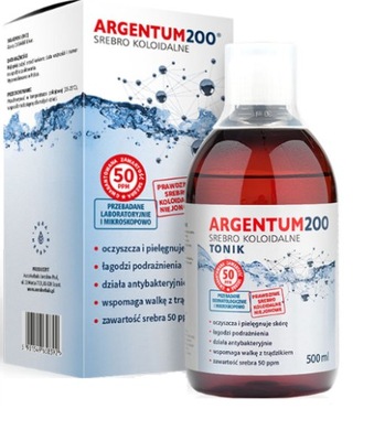 AURA ARGENTUM 200 SREBRO KOLOIDALNE 50ppm 500ml