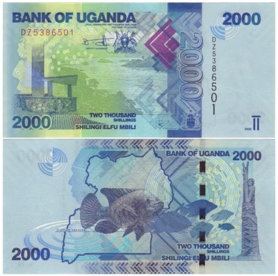 UGANDA 2000 SZYLINGÓW 2022 P-50g UNC